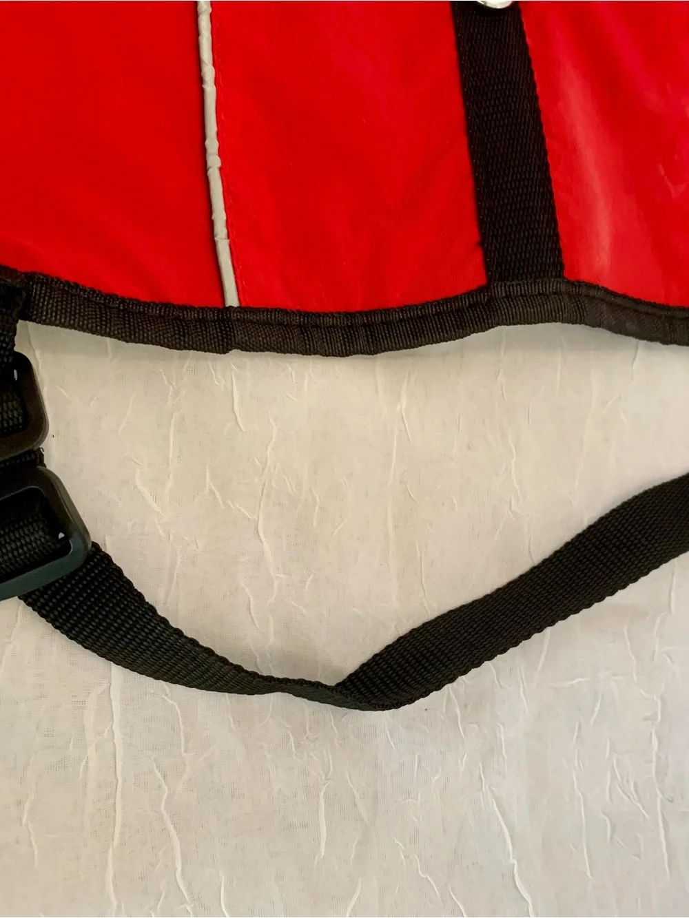 Red Therapy Dog Vest with Reflective Stripes. Size medium
